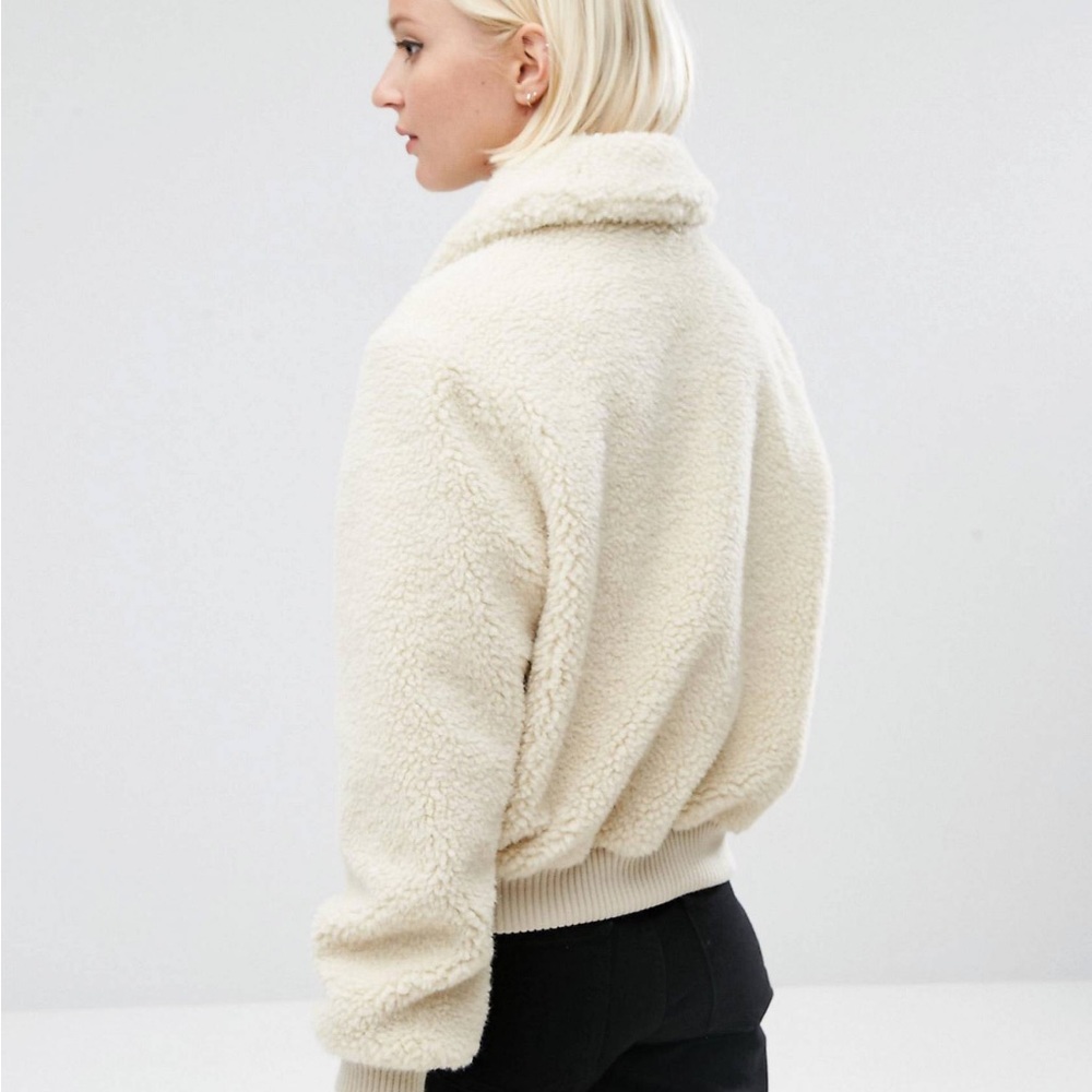ASOS Borg Bomber Jacket - Picture 2 of 4